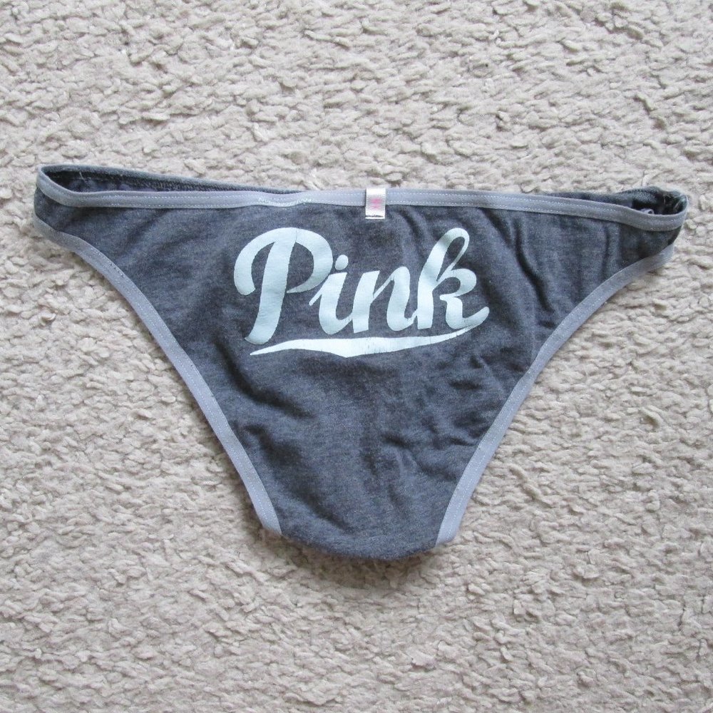 VICTORIA'S SECRET PINK WOMENS GRAY & TEAL UNDERWEAR SZ XS